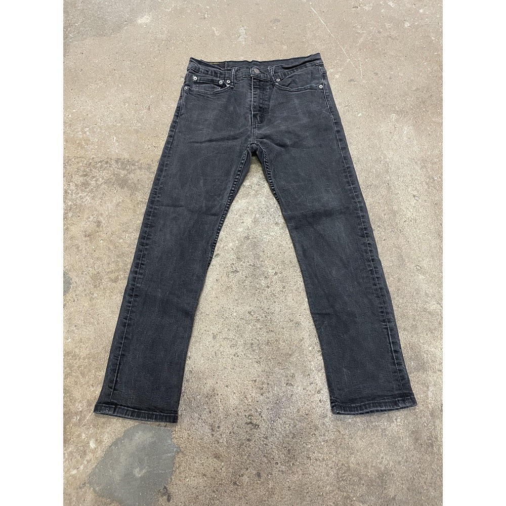 Levis 502 Jeans Mens 31x30 Gray Tapered‎ Leg Stretch Denim Zip Fly 5-Pocket